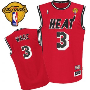 Miami Heat #3 Adidas Hardwood Classics Nights Finals Patch Rouge Authentic Maillot d'équipe de NBA en ligne - Dwyane Wade pour Homme