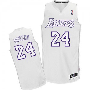 Maillot NBA Blanc Kobe Bryant #24 Los Angeles Lakers Big Color Fashion Authentic Homme Adidas