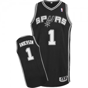 San Antonio Spurs #1 Adidas Road Noir Authentic Maillot d'équipe de NBA en vente en ligne - Kyle Anderson pour Homme
