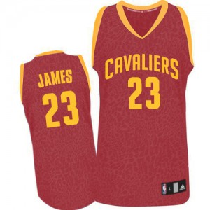 Maillot NBA Cleveland Cavaliers #23 LeBron James Rouge Adidas Authentic Crazy Light - Homme