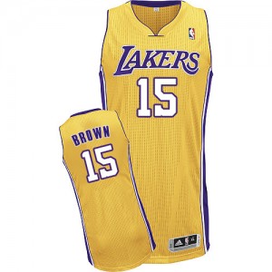 Los Angeles Lakers Jabari Brown #15 Home Authentic Maillot d'équipe de NBA - Or pour Homme