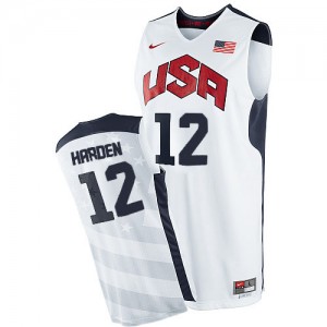 Maillot NBA Blanc James Harden #12 Team USA 2012 Olympics Authentic Homme Nike