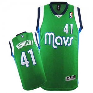 Maillot NBA Authentic Dirk Nowitzki #41 Dallas Mavericks Vert - Homme