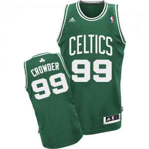 Maillot NBA Vert (No Blanc) Jae Crowder #99 Boston Celtics Road Swingman Homme Adidas