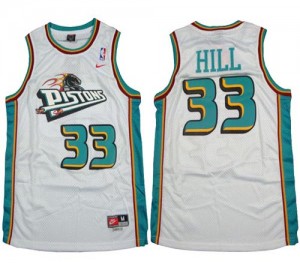 Maillot Nike Blanc Throwback Authentic Detroit Pistons - Grant Hill #33 - Homme