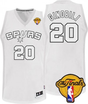 Maillot Adidas Blanc Winter On-Court Finals Patch Authentic San Antonio Spurs - Manu Ginobili #20 - Homme