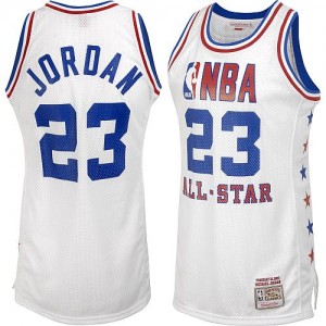 Washington Wizards Mitchell and Ness Michael Jordan #23 2003 All Star Authentic Maillot d'équipe de NBA - Blanc pour Homme