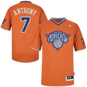 Maillot NBA Orange Carmelo Anthony #7 New York Knicks 2013 Christmas Day Authentic Homme Adidas