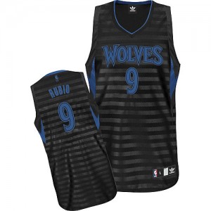 Maillot Authentic Minnesota Timberwolves NBA Groove Gris noir - #9 Ricky Rubio - Homme