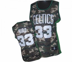 Maillot NBA Boston Celtics #33 Larry Bird Camo Adidas Authentic Stealth Collection - Femme