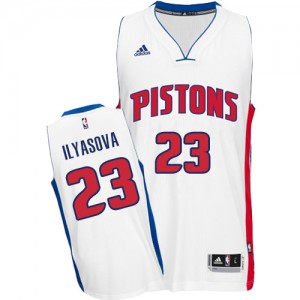 Detroit Pistons #23 Adidas Home Blanc Swingman Maillot d'équipe de NBA Discount - Ersan Ilyasova pour Homme