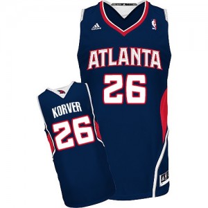 Maillot NBA Atlanta Hawks #26 Kyle Korver Bleu marin Adidas Swingman Road - Homme