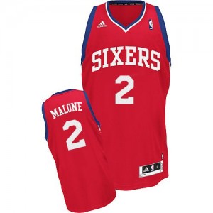 Maillot NBA Rouge Moses Malone #2 Philadelphia 76ers Road Swingman Homme Adidas