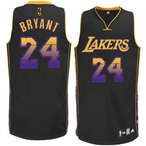 Maillot NBA Los Angeles Lakers #24 Kobe Bryant Noir Adidas Authentic Vibe - Homme