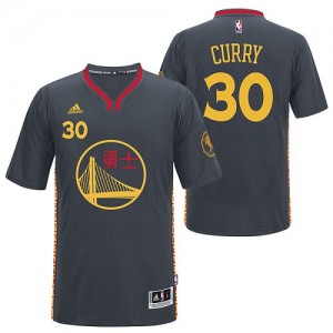 Maillot Authentic Golden State Warriors NBA Slate Chinese New Year Noir - #30 Stephen Curry - Homme