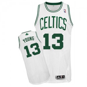 Maillot Adidas Blanc Home Authentic Boston Celtics - James Young #13 - Homme
