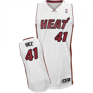 Maillot Adidas Blanc Home Authentic Miami Heat - Glen Rice #41 - Homme