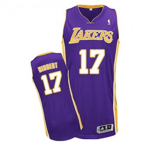 Los Angeles Lakers Roy Hibbert #17 Road Authentic Maillot d'équipe de NBA - Violet pour Enfants