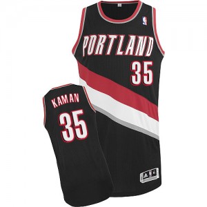 Portland Trail Blazers Chris Kaman #35 Road Authentic Maillot d'équipe de NBA - Noir pour Homme