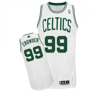 Maillot NBA Boston Celtics #99 Jae Crowder Blanc Adidas Authentic Home - Homme
