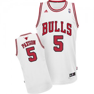 Maillot NBA Blanc John Paxson #5 Chicago Bulls Home Swingman Homme Adidas