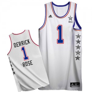 Chicago Bulls Derrick Rose #1 2015 All Star Swingman Maillot d'équipe de NBA - Blanc pour Homme