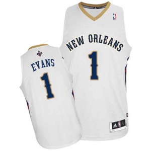 Maillot NBA New Orleans Pelicans #1 Tyreke Evans Blanc Adidas Authentic Home - Homme