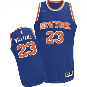 Maillot NBA New York Knicks #23 Derrick Williams Bleu royal Adidas Swingman Road - Homme