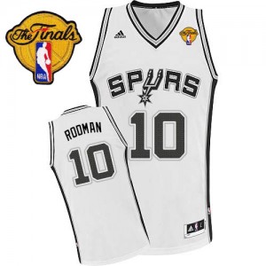 Maillot NBA Blanc Dennis Rodman #10 San Antonio Spurs Home Finals Patch Swingman Homme Adidas