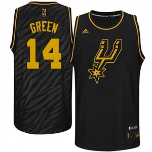 Maillot NBA San Antonio Spurs #14 Danny Green Noir Adidas Swingman Precious Metals Fashion - Homme