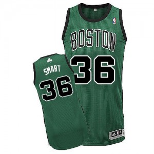 Boston Celtics Marcus Smart #36 Alternate Authentic Maillot d'équipe de NBA - Vert (No. noir) pour Homme