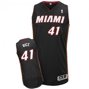 Maillot NBA Miami Heat #41 Glen Rice Noir Adidas Authentic Road - Homme