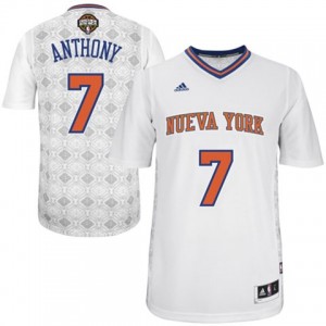 Maillot Adidas Blanc New Latin Nights Authentic New York Knicks - Carmelo Anthony #7 - Homme