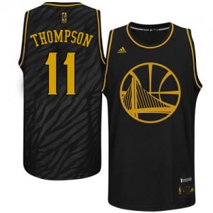 Maillot Authentic Golden State Warriors NBA Precious Metals Fashion Noir - #11 Klay Thompson - Homme