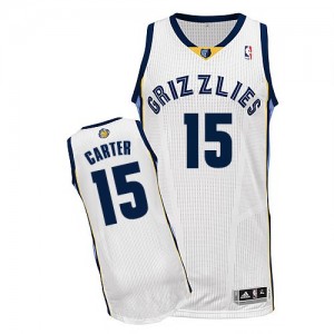 Maillot Adidas Blanc Home Authentic Memphis Grizzlies - Vince Carter #15 - Homme