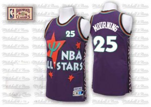 Charlotte Hornets #25 Adidas Throwback 1995 All Star Violet Authentic Maillot d'équipe de NBA Expédition rapide - Alonzo Mourning pour Homme