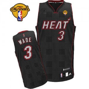 Maillot Authentic Miami Heat NBA Rhythm Fashion Finals Patch Noir - #3 Dwyane Wade - Homme
