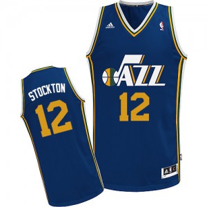 Utah Jazz #12 Adidas Road Bleu marin Swingman Maillot d'équipe de NBA la meilleure qualité - John Stockton pour Homme
