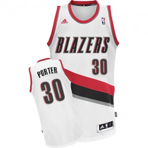 Maillot NBA Portland Trail Blazers #30 Terry Porter Blanc Adidas Swingman Home - Homme