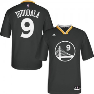 Maillot Adidas Noir Alternate Authentic Golden State Warriors - Andre Iguodala #9 - Homme