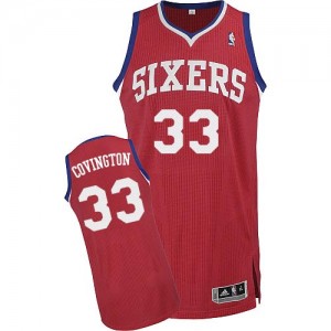 Philadelphia 76ers Robert Covington #33 Road Authentic Maillot d'équipe de NBA - Rouge pour Homme