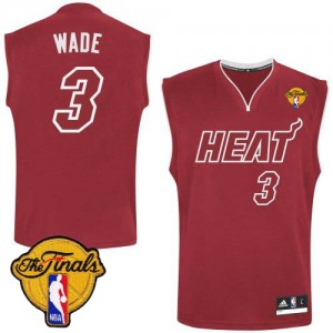 Maillot Authentic Miami Heat NBA Pride Finals Patch Rouge - #3 Dwyane Wade - Homme