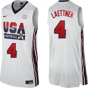Maillot NBA Authentic Christian Laettner #4 Team USA 2012 Olympic Retro Blanc - Homme
