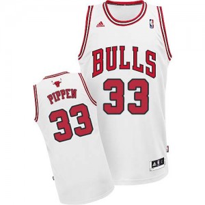 Maillot NBA Blanc Scottie Pippen #33 Chicago Bulls Home Swingman Homme Adidas