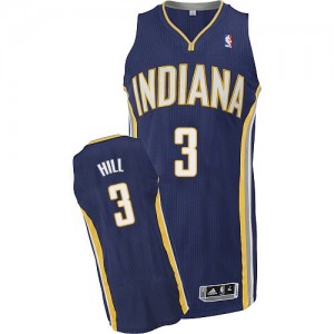 Maillot Adidas Bleu marin Road Authentic Indiana Pacers - George Hill #3 - Homme