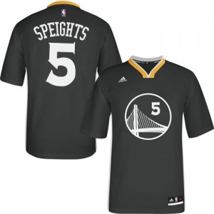 Maillot NBA Noir Marreese Speights #5 Golden State Warriors Alternate Authentic Homme Adidas