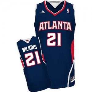 Maillot Swingman Atlanta Hawks NBA Road Bleu marin - #21 Dominique Wilkins - Homme