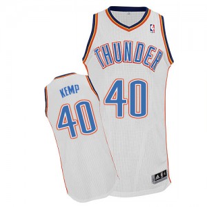 Maillot Authentic Oklahoma City Thunder NBA Home Blanc - #40 Shawn Kemp - Homme