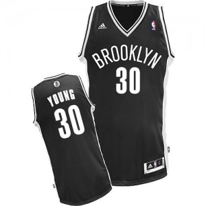 Maillot Adidas Noir Road Swingman Brooklyn Nets - Thaddeus Young #30 - Homme