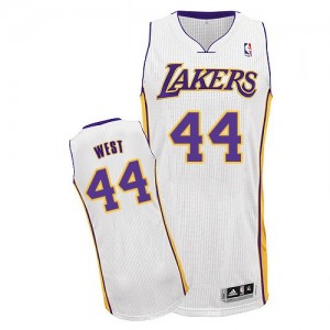 Maillot NBA Los Angeles Lakers #44 Jerry West Blanc Adidas Authentic Alternate - Homme